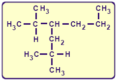 48 Com relação ao composto a seguir, os nomes dos radicais ligados ao carbono terciário são: a) etil, n-propil, t-butil. b) etil, n-propil, s-butil. c) metil, etil, n-propil. d) metil, 3-hexil.