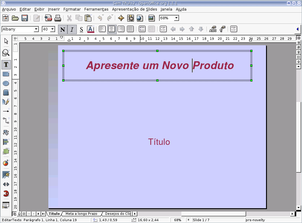 21 Editor de Apresentação 21.1 O que é um editor de apresentação? É um programa que cria apresentações e oferece ao usuário inúmeros recursos: som, animação, imagens, textos entre outros.