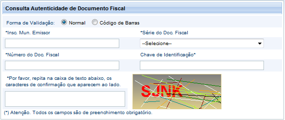 Página Inicial 2.1 Nota Eletrônica 2.1.1 Verificar a autenticidade de Nota Eletrônica 5 Através desta tela o usuário poderá consultar a autenticidade das notas digitais emitidas.