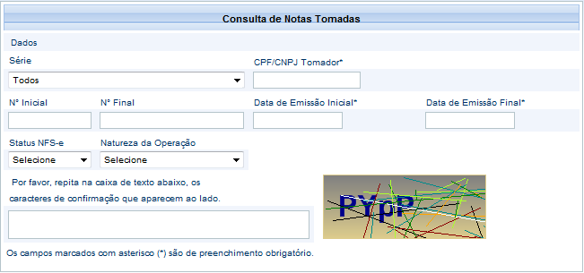 8 O sistema exibirá uma tabela de notas, contendo as seguintes informações: - Número do documento; - Valor do documento; - Total do Imposto; - Imposto retido; - Data de emissão; - CPF/CNPJ do