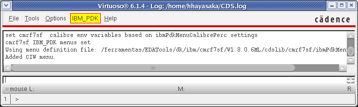 Para iniciar um novo projeto utilizando a tecnologia 180nm da IBM, abra um terminal. ˆ Crie uma nova pasta (e.g. mkdir projeto ); ˆ Entre na pasta criada (e.g. cd projeto); ˆ Execute o script SETUP.