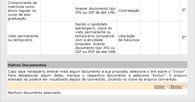 Atente para as seguintes observações durante o preenchimento: Os documentos devem estar atualizados.