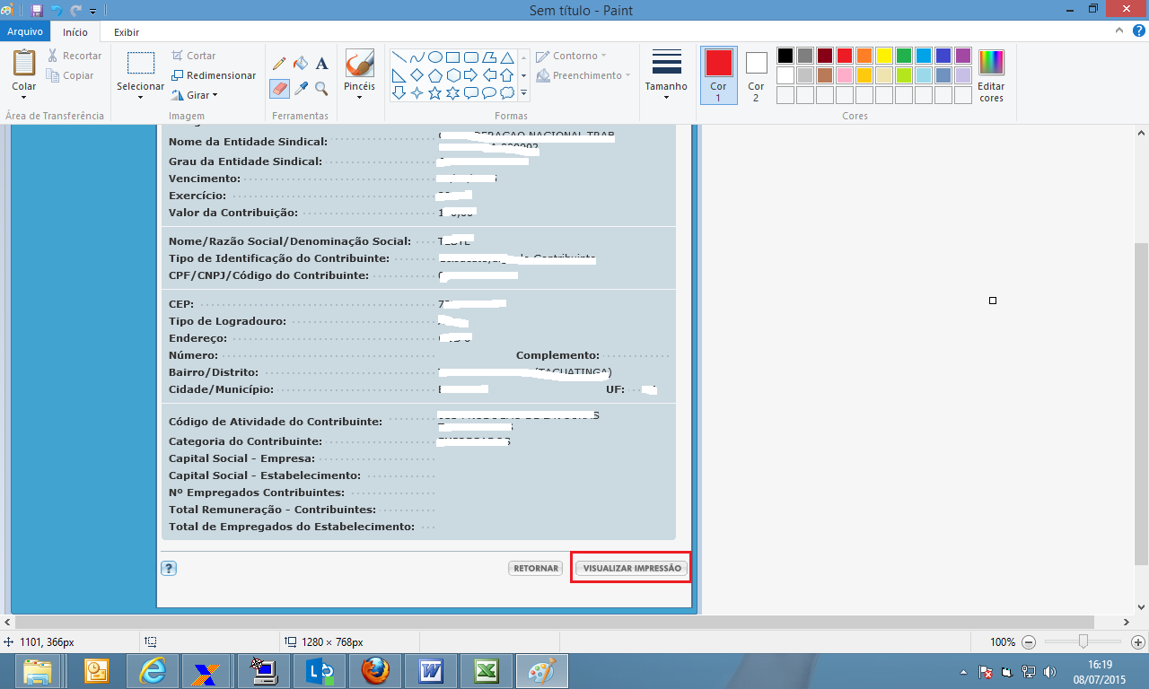 4.3.1.2 IMPRIMIR GRCSU Após incluir todos os dados para geração da GRCSU é exibida a opção Visualizar Impressão, ao selecionar essa opção é apresentado o documento para impressão.