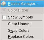 o ponteiro do mouse sobre um bloco de cores, irá aparecer uma dica que mostra o número e o nome desta cor. Se clicar em uma cor, irá selecionar essa cor para a próxima função de pintura ou desenho. 3.