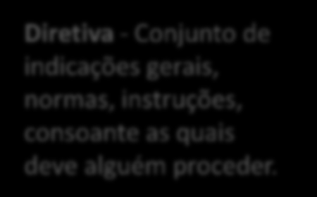 indicações gerais, normas, instruções, consoante as quais deve