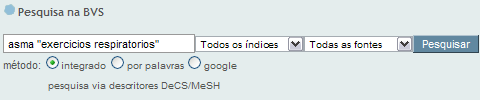 3 Sobre a BVS: Disponibiliza informação sobre a BIREME, metodologias e aplicativos da BVS, reuniões e eventos da BVS. Para saber mais sobre essas fontes ou portais acesse os links na página principal.