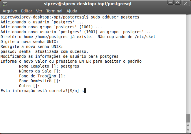 Após isso o PostgreSQL estará compilado e instalado em seu sistema.