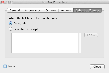 LIST BOX Caixa com Listagem Menu com várias escolhas para o utilizador seleccionar uma (ou mais). Options: 1. Insira o primeiro item da lista, na caixa Item. 2.