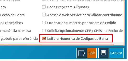 numéricos gravados nos cartões de banda magnética / códigos de barras. As configurações dos Prefixos / Sufixos de cartão, continuam a ser respeitadas mas já a partir dos valores numéricos.