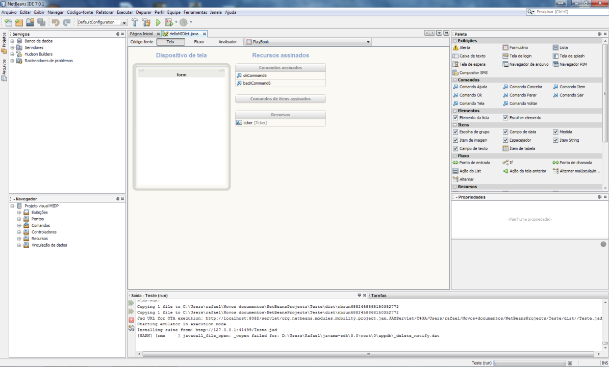 26 Figura 7. Interface do NetBeans, versão 7.0.