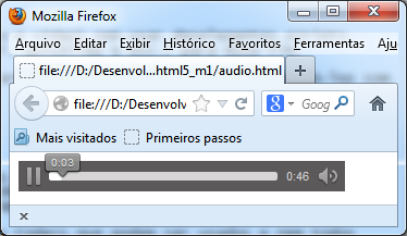 Implementando áudio na página Áudio.