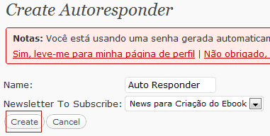 Agora o próximo passo é criar os e-mails do seu auto responder onde assim que a pessoa se cadastrar na sua lista o Auto Responder irá iniciar os disparos automáticos, então para isso você deve irá ao