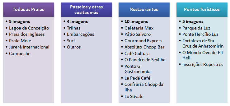 FIGURA 03 SELEÇÃO DAS IMAGENS DO SITE VIVENDO FLORIPA UTILIZADAS NA PESQUISA FONTE: OS AUTORES, 2013.