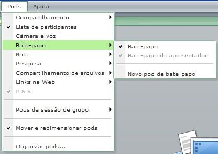 Para criar um pod novo basta escolher Novo Pod no sub-menu do