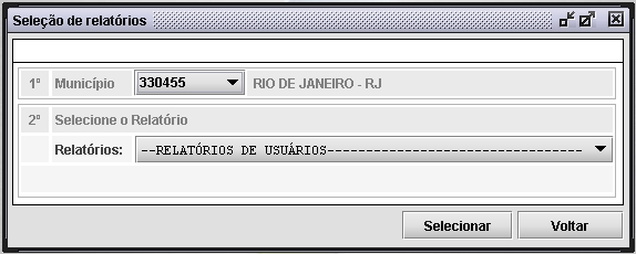 Ferramentas 1. Clique em Ferramentas Relatórios. Figura 54. Tela ferramentas Relatórios Surge a Tela: Figura 55.