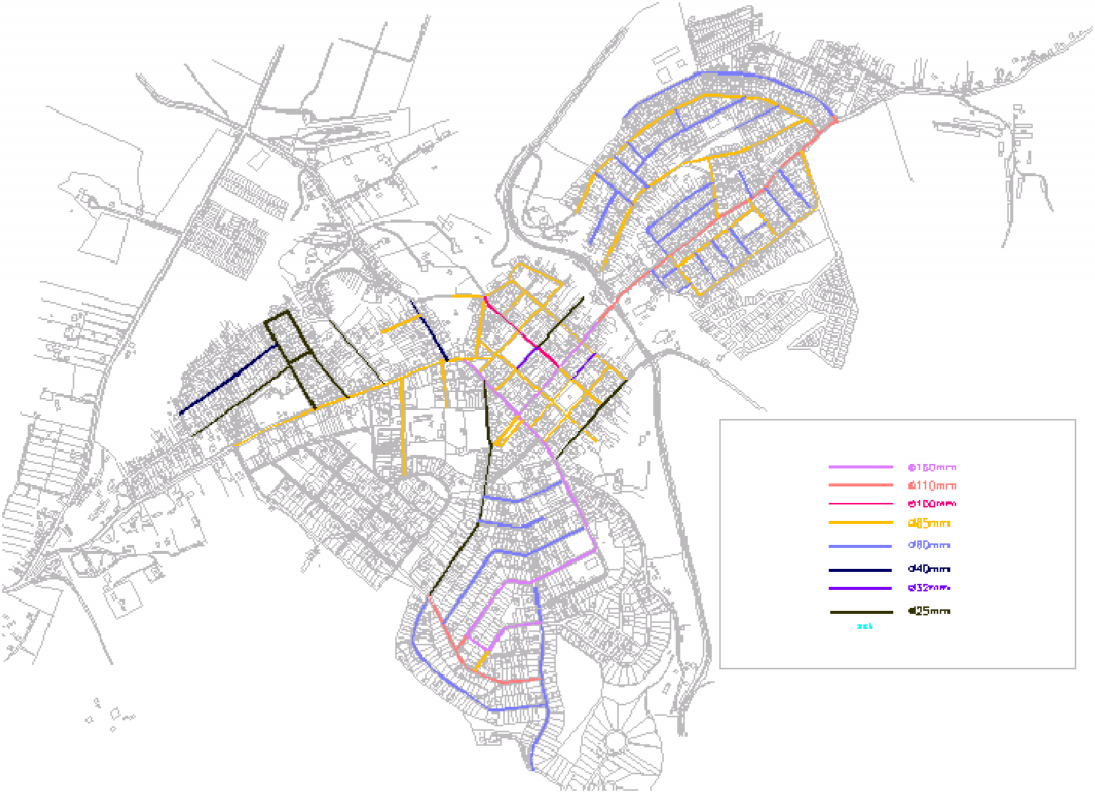 Plano Municipal de Saneamento Básico Quatis/RJ 62 Figura 12 Cadastro da rede de distribuição de água Fonte: CONEN Engenharia e Projetos, 2010.