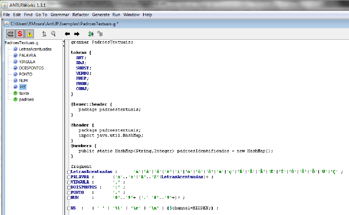 Descrições textuais Requisitos em linguagem natural (português) Analisador Elementos UML { Atributos Métodos Classes Figura 4. Elementos UML a partir de descrições textuais: visão geral.