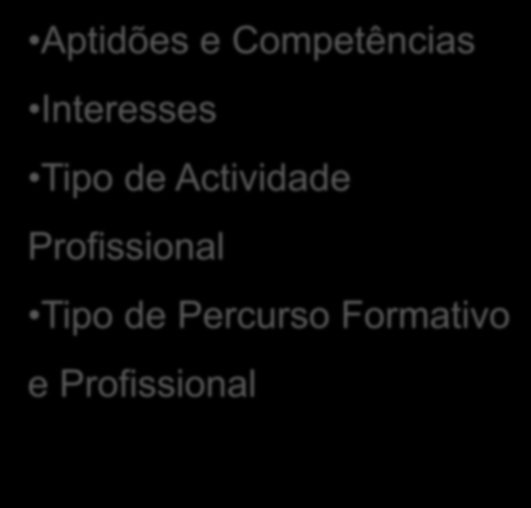 Estratégias Informação Auto-reflexão Contactos Saídas profissionais Aptidões e