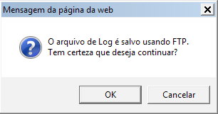 Download de Logs Clique em Salvar e escolha o diretório local onde deseja armazenar os Logs.