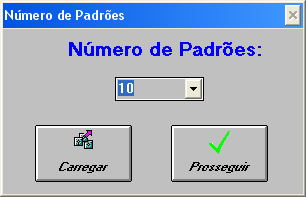 Figura A.1.8. Configuração da(s) camada(s) intermediárias da rede neural Ao pressionar o botão Prosseguir, o IcaDemo apresenta a tela da figura A.1.9, na qual o usuário pode carregar padrões previamente armazenados, ou digitar novos padrões.