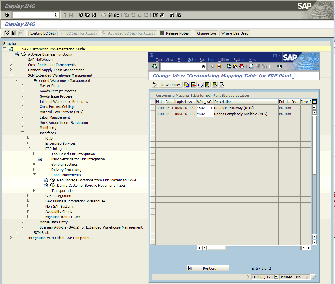 No sistema Principais fluxos do processo abordados Conexão entre SAP ERP e SAP EWM Integração de pontos para