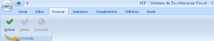 6 Menu Principal Como todo aplicativo no padrão Windows, o SEF 2012 contém uma barra de menu principal onde estão agrupadas os principais itens do sistema.