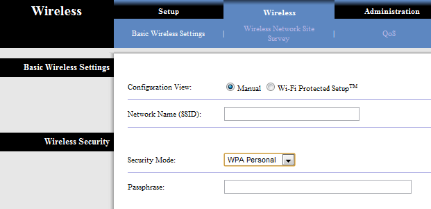 Basic Wireless Settings (Definições sem fios básicas) WPA Personal WPA é uma norma de segurança mais forte do que a encriptação WEP.