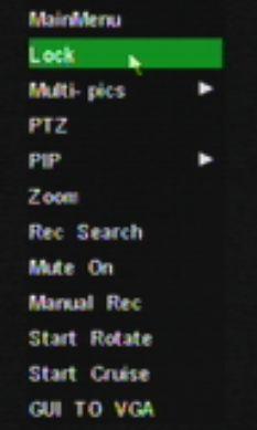 5.3 Travamento de Menu Você pode travar o Menu principal do DVR, como segurança em caso de mudança de posição do mesmo.