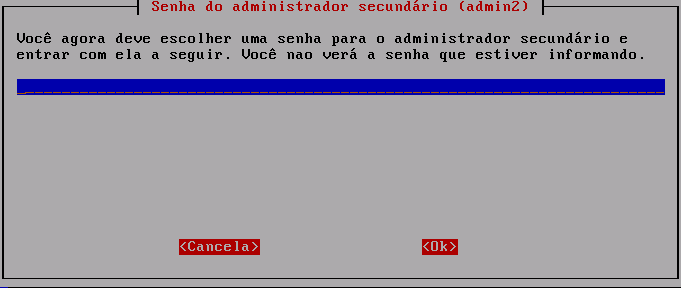 Esta tela, pede a definição da senha de administrador do telecentro. Digite o valor qwe123 e tecle ENTER.