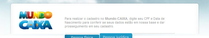 Os dados de validação de acesso ao Mundo Caixa serão os seguintes: Lotérico= CNPJ e Código da Unidade