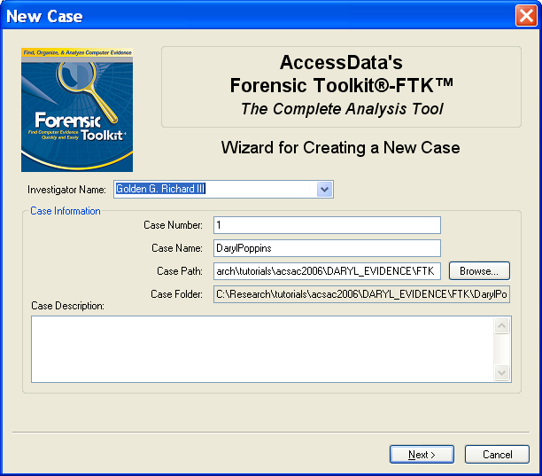 Ferramentas Windows FTK::ForensicToolKit