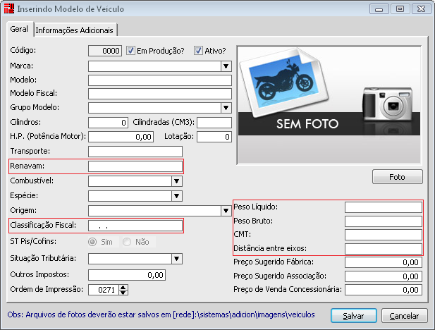 duplicatas a pagar/receber em caso de denegação de NF-e. Localização do logo para impressão do DANFE: É possível configurar o logo da empresa para que ele seja impresso no DANFE.