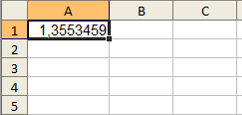 NOÇÕES DE INFORMÁTICA 41 A figura a seguir mostra uma parte da tela de uma planilha Excel, em que, na célula A1, está escrito o número 1,3553459.