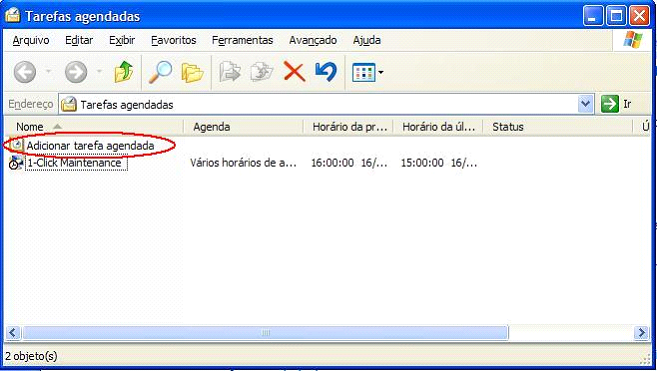 240 Agendando uma tarefa no Windows(XP) para executar o aplicativo Gir as s ol Ev olution C om a Tarefa agendada, o aplicativo poderá ser executado sempre que o Windows XP é iniciado, executando em