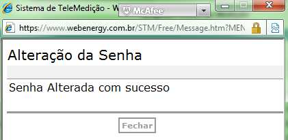 Alteração de senha > Ao clicar no Cadeado verde, a tela ao