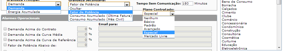 Parâmetros do Ponto Nome fantasia: Altera o nome após o hífen - Sigla: serve apenas como informação adicional.