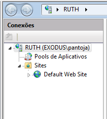 Na aba Conexões você pode verificar o nome do computador, neste caso, RUTH.