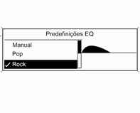 Introdução 103 Distribuição do volume entre altifalantes dianteiros e traseiros Distribuição de volume entre altifalantes esquerdos e direitos Optimização do tom para o estilo de música Seleccione