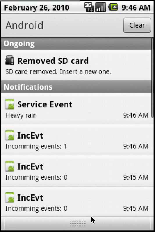 128 Anais (a) Notification screen. (b) Subscribed services. (c) Notification tab. Figure 6. Notification of a server side event at the client.