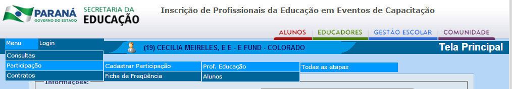 Nesta pesquisa podemos observar todos os eventos previstos para este período e o seu código 4 Observe a distribuição de vagas e os