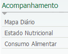 Acompanhamento Mapa diário: permite a criação de mapas de acompanhamento nutricional por bairro, ou micro-área, ou unidade de saúde, considerando ainda outros filtros como Status, Programas e Grupos