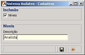 A entrada no Módulo de Acessos é exclusiva apenas ao Administrador. O Administrador é responsável pelo controle de toda a segurança do Sistema Audatex.