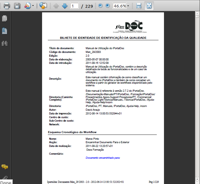 52 CAPÍTULO 2. FUNCIONALIDADES DO IPORTALDOC Figura 2.48: BI do Documento 2.1.