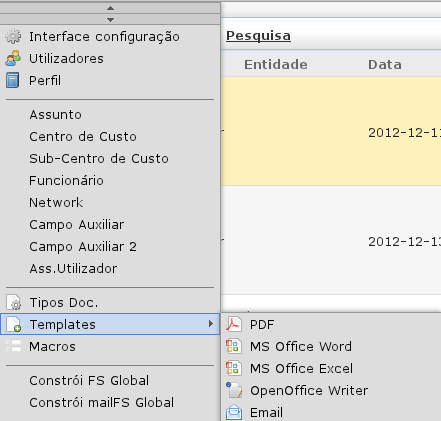 2.2. MENU DEFINIÇÕES 93 Seleccionamos os campos pretendidos e importamos. Quando introduzirmos o documento estes campos já aparecerão preenchidos no documento word. 2.2.13 Email Para fazer o upload de templates de mail em formato.