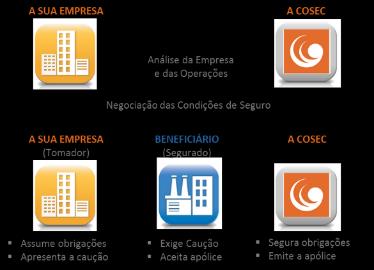 Seguro Caução Melhores certezas para o seu projeto O Seguro Caução garante o bom cumprimento de obrigações contratuais assumidas por uma Empresa (Tomador de Seguro) perante o beneficiário da caução