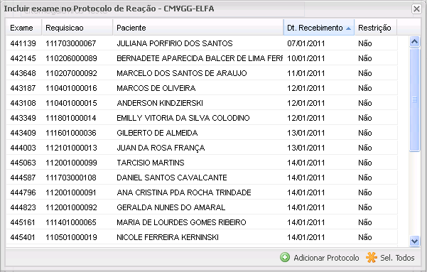 - Utilizar o botão Incluir: Informar a descrição (livre), o tipo (atualmente só sorologia, surgirão mais em função do conjunto de campos resultados), o exame/método (lista de exames