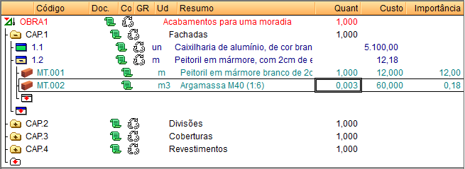 36 Crie um novo material de acordo com a figura seguinte. Fig. 5.27 Será colocada uma camada de assentamento de cerca de 1,5cm.