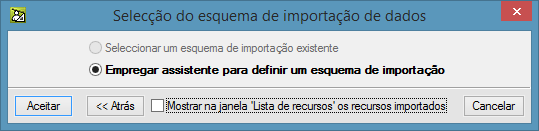 71 Fig. 6.7 Como ainda não possui mais dados apenas está disponível a opção Árvore de capítulos e a sua composição. Prima Aceitar. Fig. 6.8 Seleccione a Área de transferência do Windows, desta forma importará os dados previamente copiados.