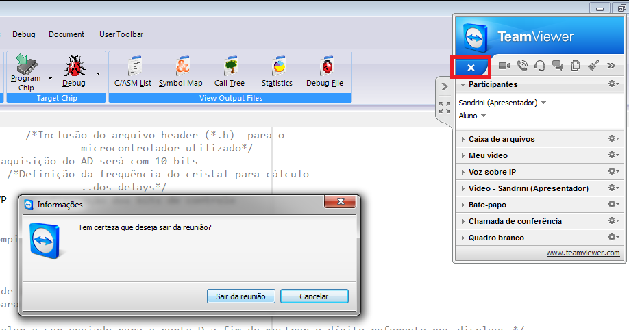 Escondendo o Painel de Controle Ao aluno, também é permitido minimizar o Painel de controle para melhor visualização da tela de apresentação.