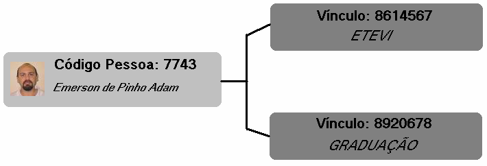 20 Figura 9 - Relacionamento do código de pessoa à vínculos É importante ressaltar que as informações consultadas neste sistema já existem e são cadastradas através de outros sistemas.